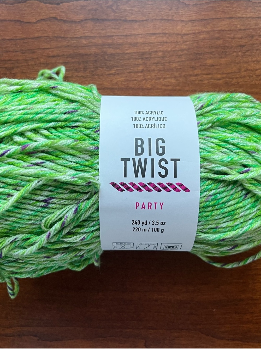 Big Twist Party Acrylic Yarn - Bubble Tea Green and Purple Joanns Yarn